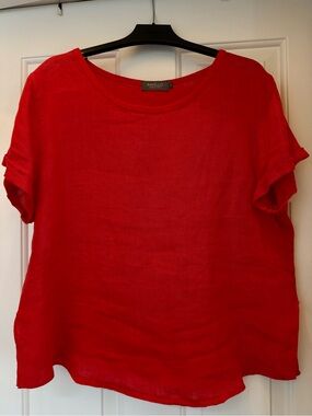 LINEN pullover top L